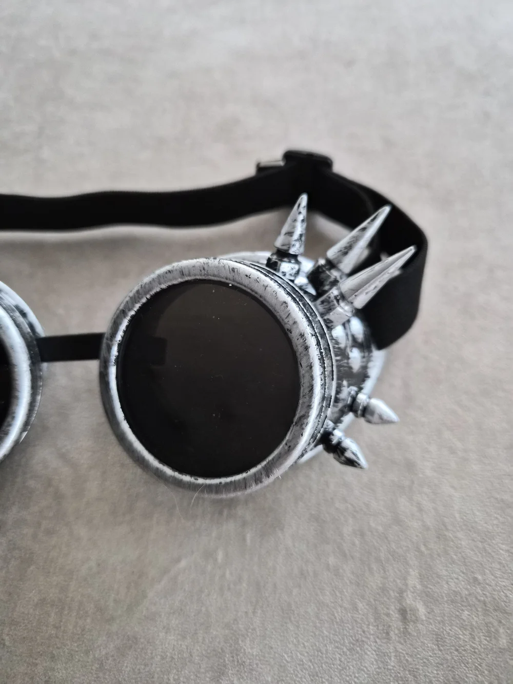 Silver Spiked Steampunk Cyberpunk Rave Goggles